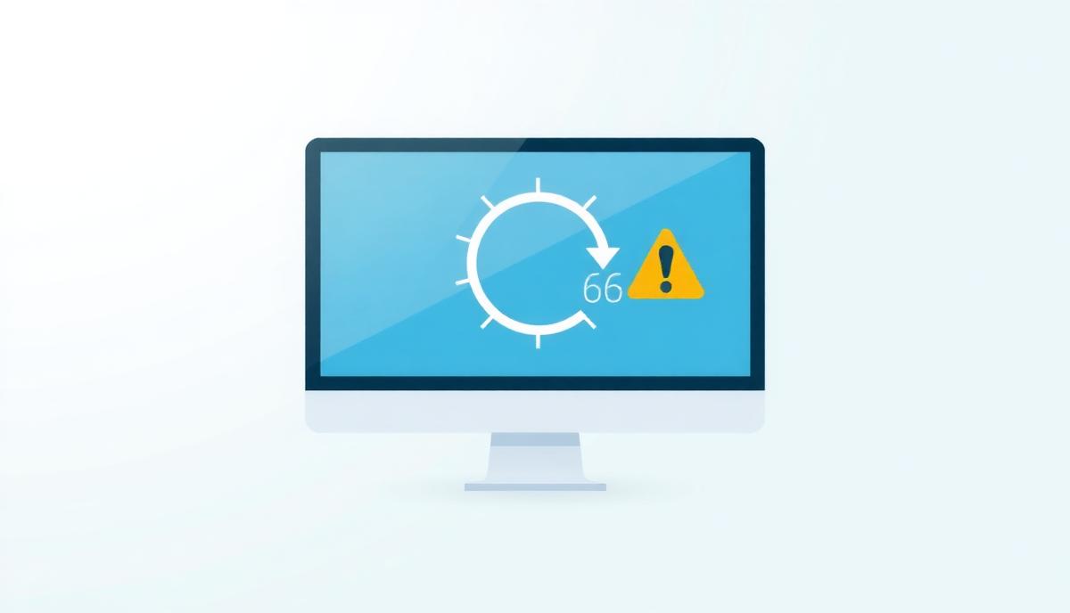 Illustration of a computer stuck during startup after a Windows update